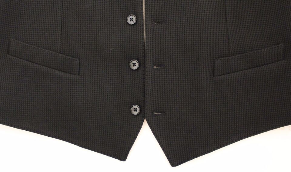 Dolce & Gabbana Black Cotton Dress Vest Blazer Jacket Dolce & Gabbana