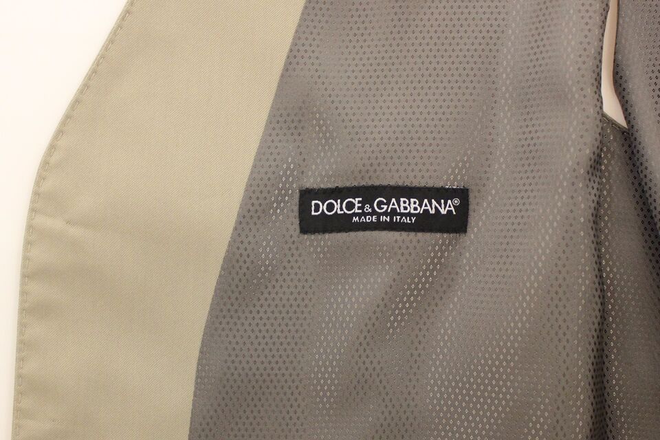 Dolce & Gabbana Beige Cotton Dress Vest Blazer Jacket Dolce & Gabbana