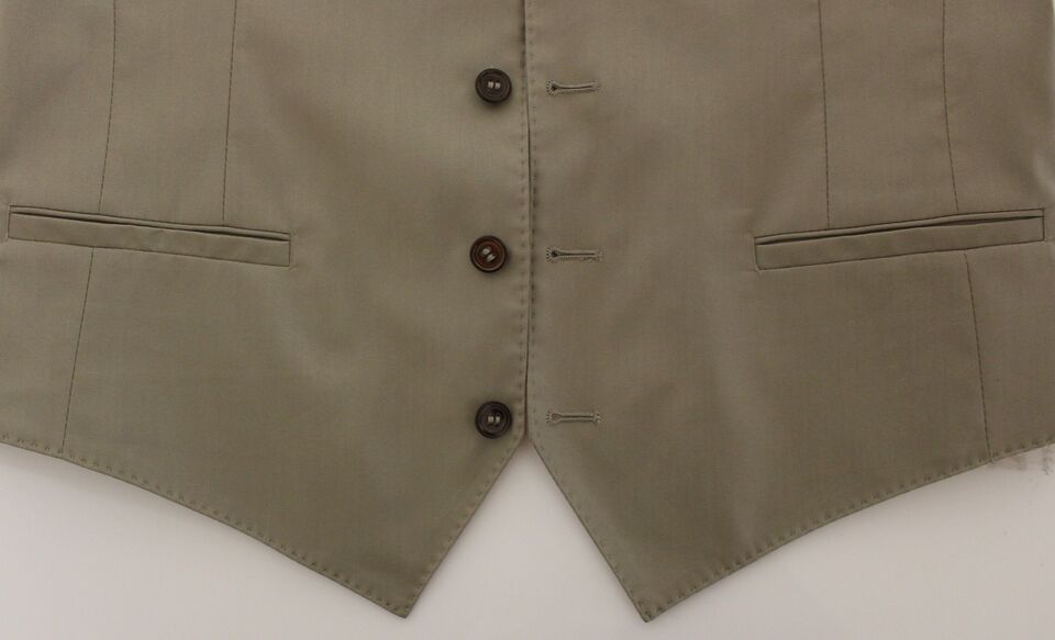Dolce & Gabbana Beige Cotton Dress Vest Blazer Jacket Dolce & Gabbana