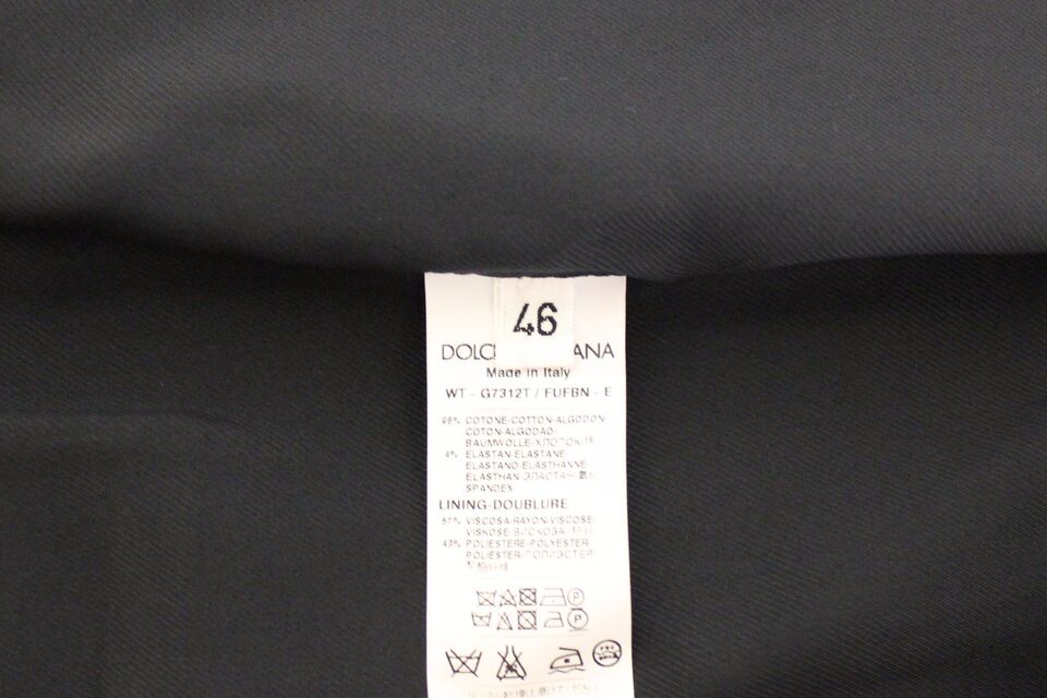 Dolce & Gabbana Blue Cotton Stretch Dress Vest Blazer Dolce & Gabbana