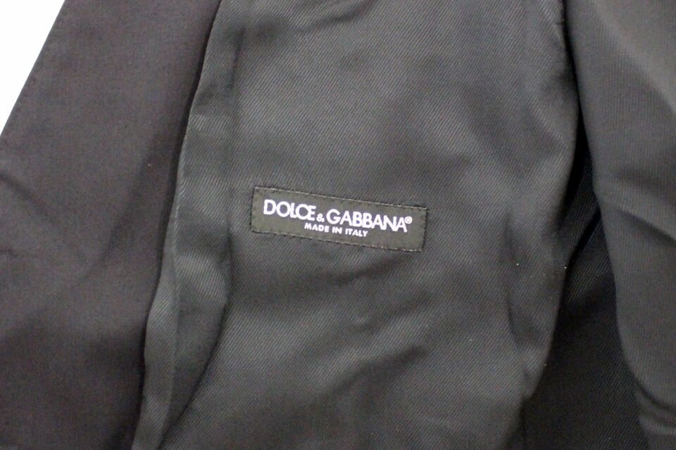 Dolce & Gabbana Blue Cotton Stretch Dress Vest Blazer Dolce & Gabbana