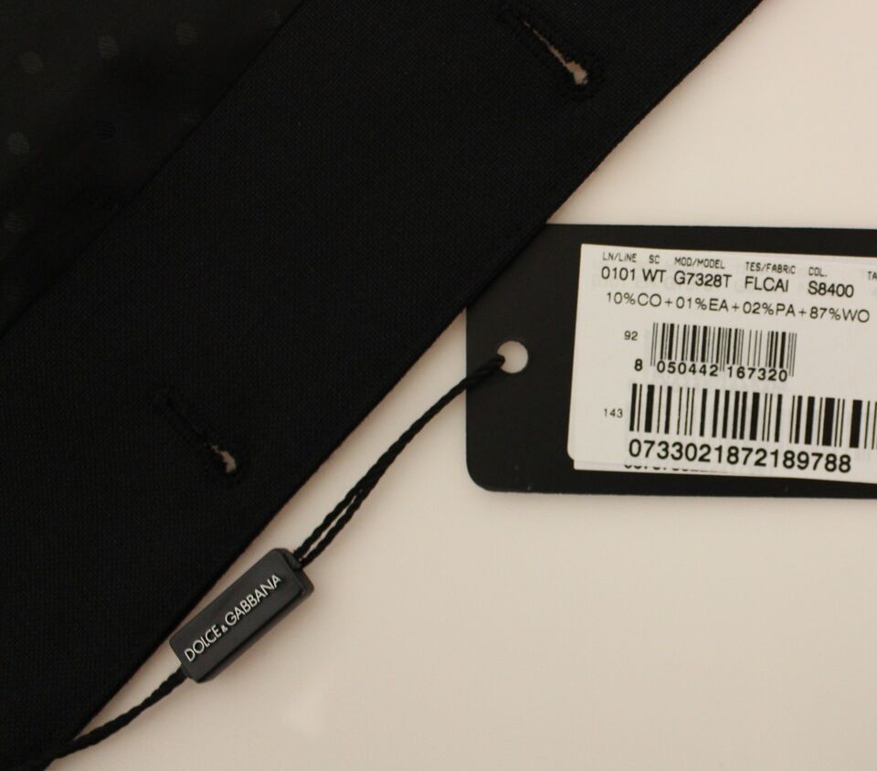 Dolce & Gabbana Black Wool Silk Stretch Dress Vest Blazer Dolce & Gabbana