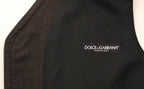 Dolce & Gabbana Brown Cotton Blend Dress Vest Gilet - Eljoys Fashion 