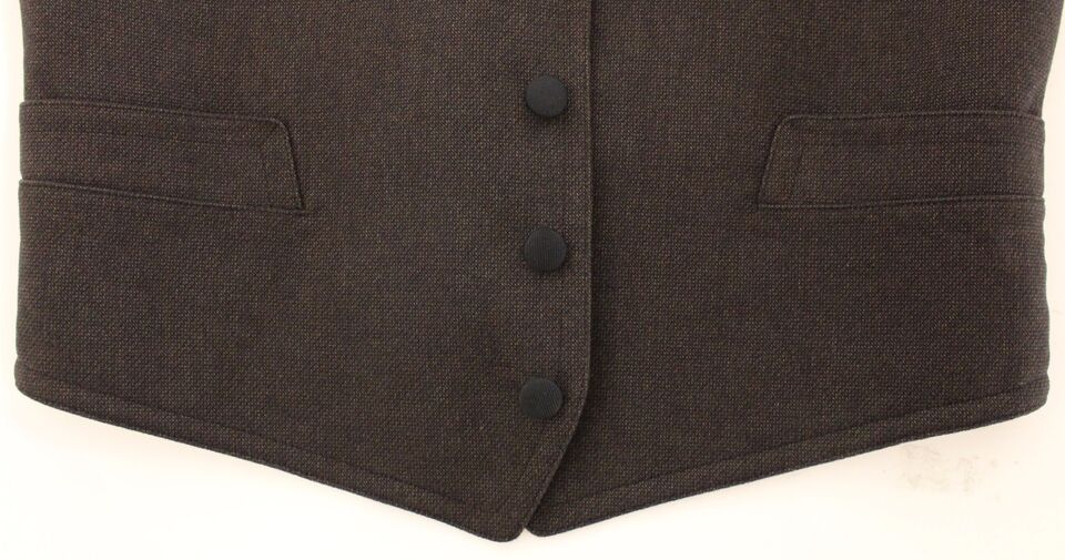 Dolce & Gabbana Brown Cotton Blend Dress Vest Gilet Dolce & Gabbana