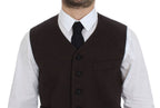 Dolce & Gabbana Brown Cotton Blend Dress Vest Gilet - Eljoys Fashion 
