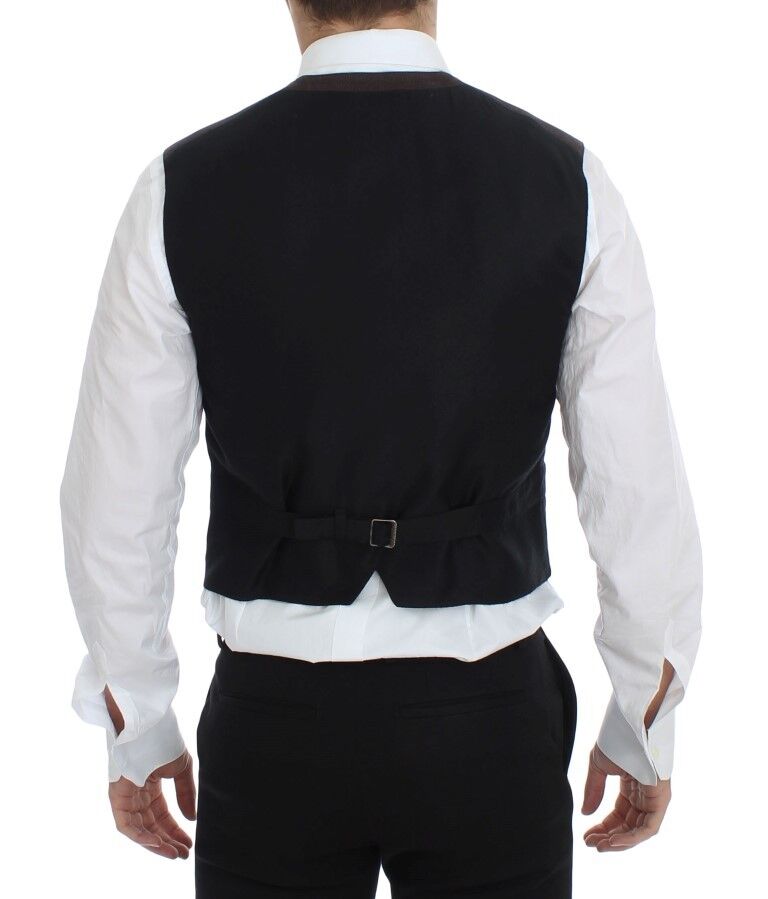 Dolce & Gabbana Brown Cotton Blend Dress Vest Gilet - Eljoys Fashion 