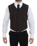 Dolce & Gabbana Brown Cotton Blend Dress Vest Gilet - Eljoys Fashion 