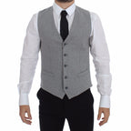 Dolce & Gabbana Gray Cotton Stretch Dress Vest Blazer