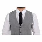 Dolce & Gabbana Gray Cotton Stretch Dress Vest Blazer