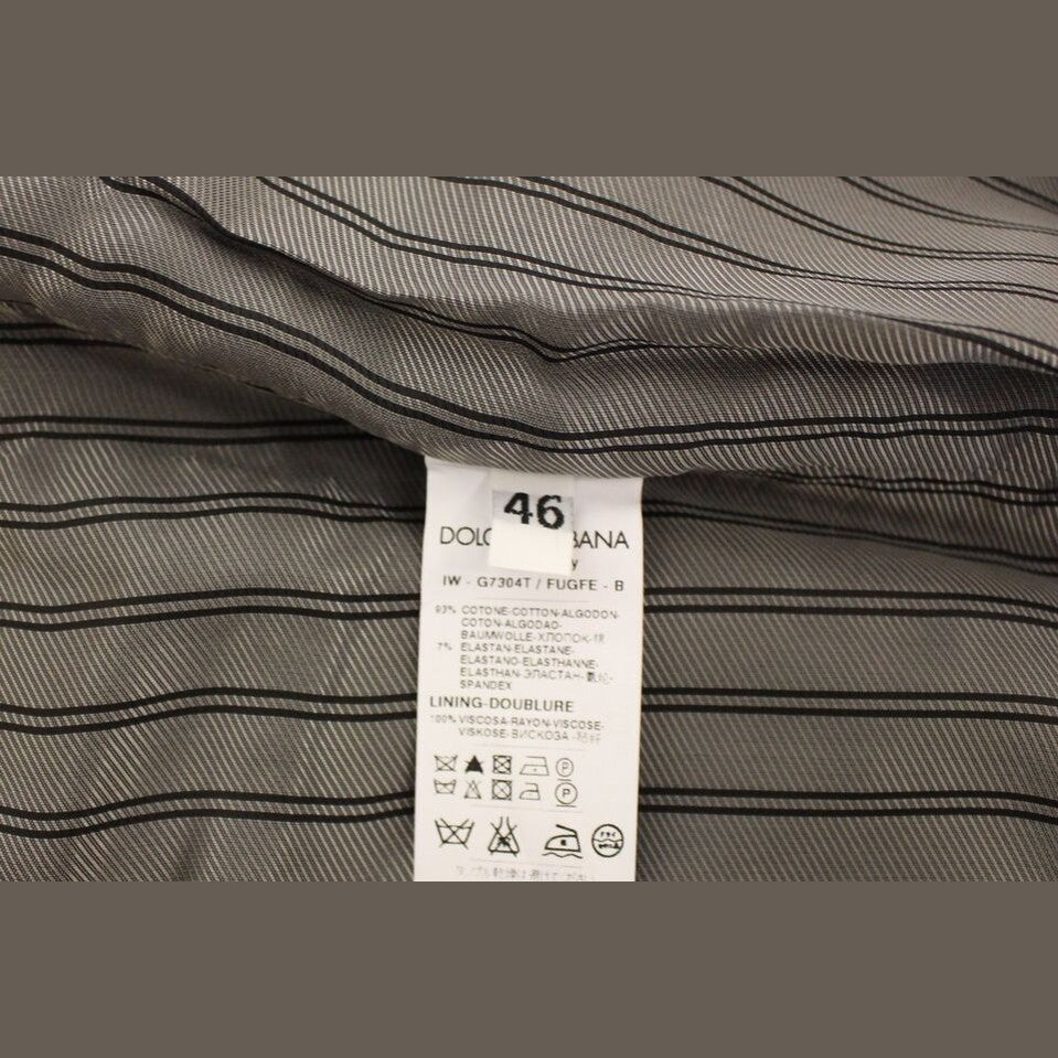 Dolce & Gabbana Gray Cotton Stretch Dress Vest Blazer