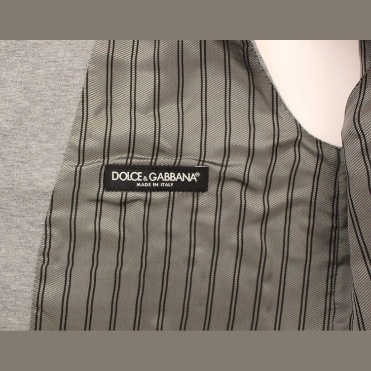Dolce & Gabbana Gray Cotton Stretch Dress Vest Blazer