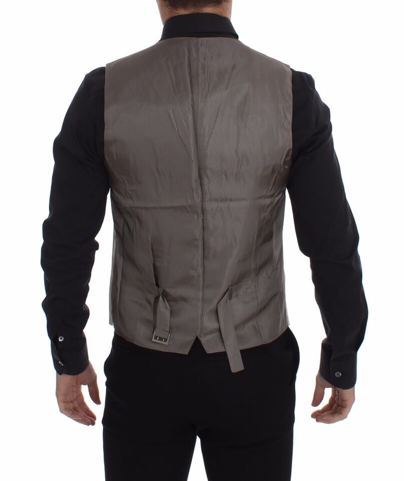 Dolce & Gabbana Beige Cotton Stretch Dress Vest Blazer Dolce & Gabbana