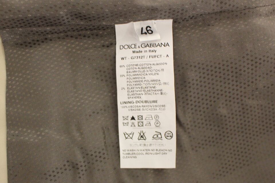 Dolce & Gabbana Beige Cotton Stretch Dress Vest Blazer Dolce & Gabbana