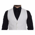 Dolce & Gabbana White Cotton Silk Blend Dress Vest Blazer