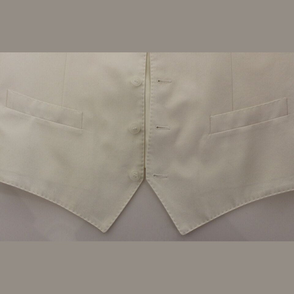 Dolce & Gabbana White Cotton Silk Blend Dress Vest Blazer