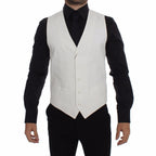 Dolce & Gabbana White Cotton Silk Blend Dress Vest Blazer