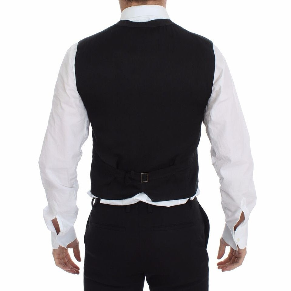 Dolce & Gabbana Black Cotton Viscose Dress Vest Blazer