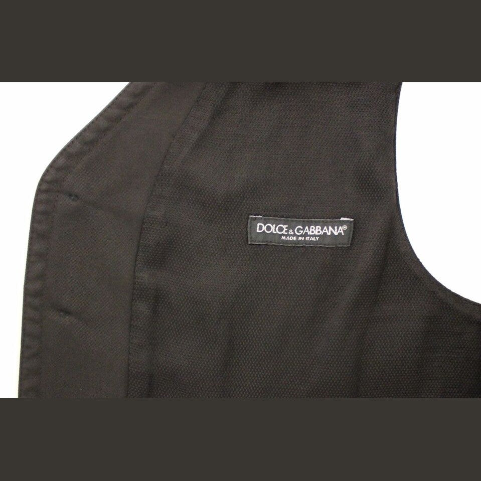 Dolce & Gabbana Black Cotton Viscose Dress Vest Blazer