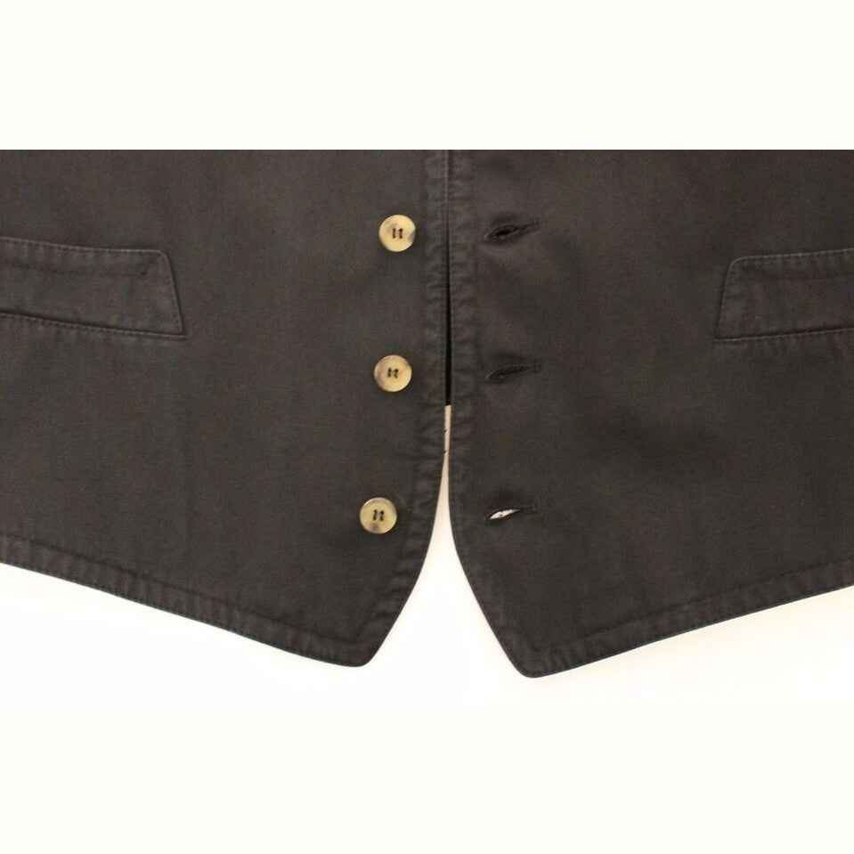 Dolce & Gabbana Black Cotton Viscose Dress Vest Blazer