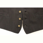 Dolce & Gabbana Black Cotton Viscose Dress Vest Blazer