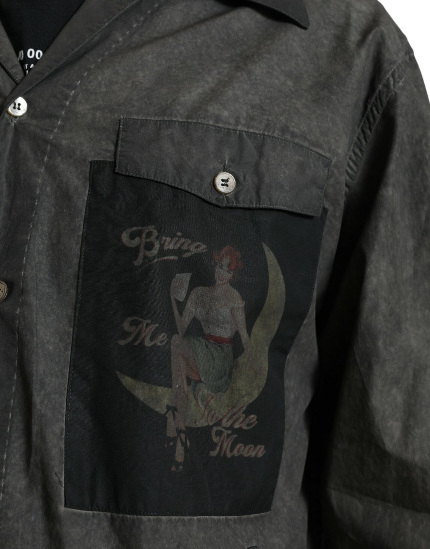 Dolce & Gabbana Dark Gray Cotton Collared Long Sleeves Shirt Dolce & Gabbana