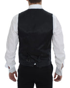 Dolce & Gabbana Black Striped Wool Single Breasted Vest - Eljoys Fashion 