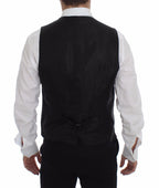 Dolce & Gabbana Black Striped Wool Logo Vest Gilet Weste - Eljoys Fashion 