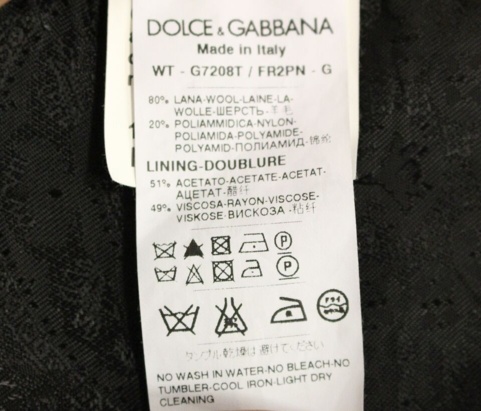 Dolce & Gabbana Black Striped Wool Logo Vest Gilet Weste - Eljoys Fashion 