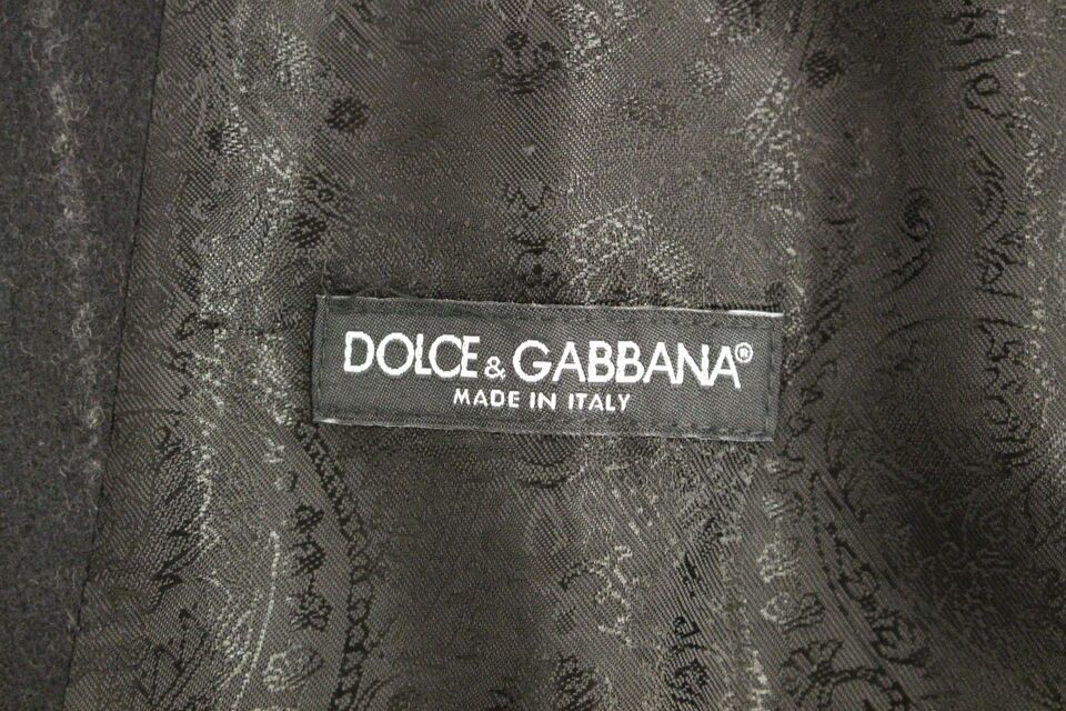 Dolce & Gabbana Black Striped Wool Logo Vest Gilet Weste Dolce & Gabbana