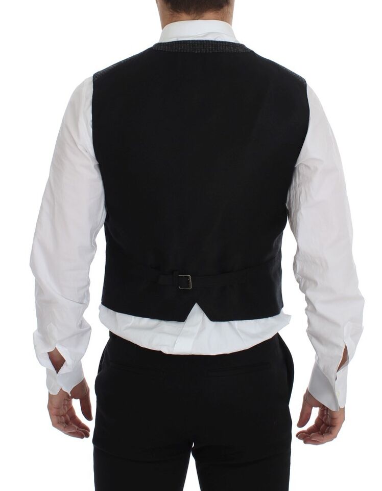 Dolce & Gabbana Gray Wool Blend Vest Gilet Weste - Eljoys Fashion 