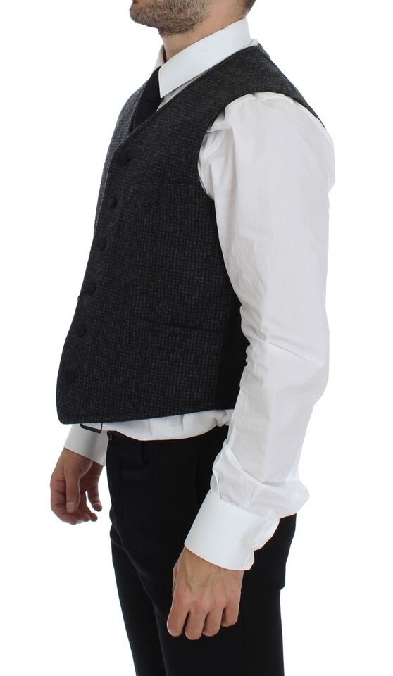Dolce & Gabbana Gray Wool Blend Vest Gilet Weste - Eljoys Fashion 