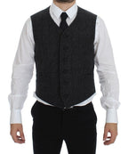 Dolce & Gabbana Gray Wool Blend Vest Gilet Weste - Eljoys Fashion 