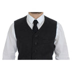 Dolce & Gabbana Gray Wool Blend Vest Gilet Weste