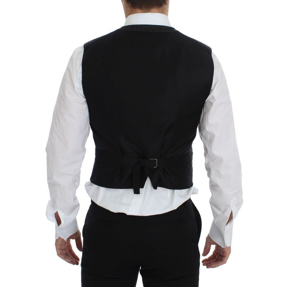 Dolce & Gabbana Gray Wool Blend Vest Gilet Weste