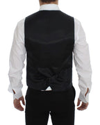 Dolce & Gabbana Gray Wool Silk Dress Vest Gilet Weste