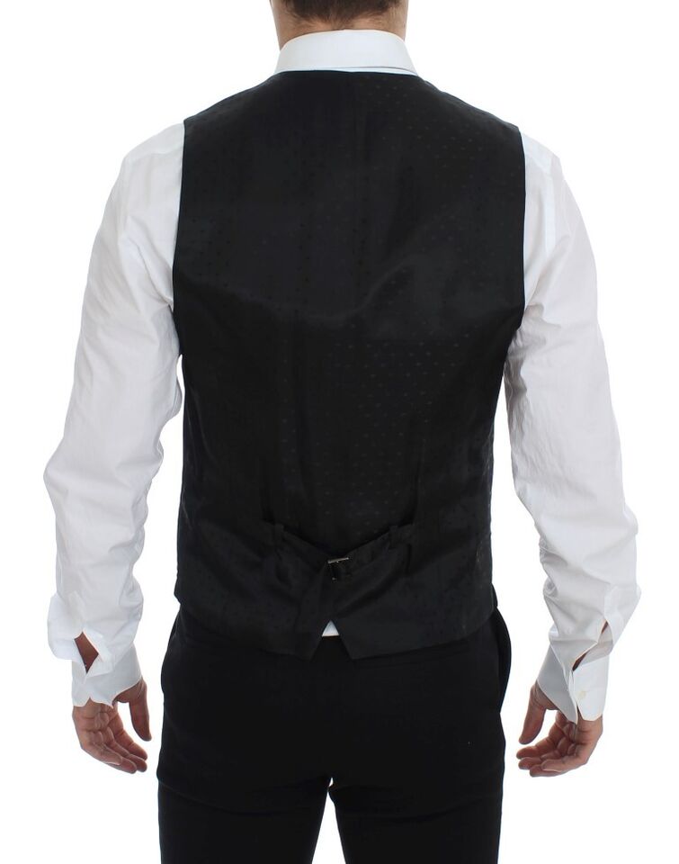 Dolce & Gabbana Black Wool Formal Dress Vest Gilet Weste Dolce & Gabbana