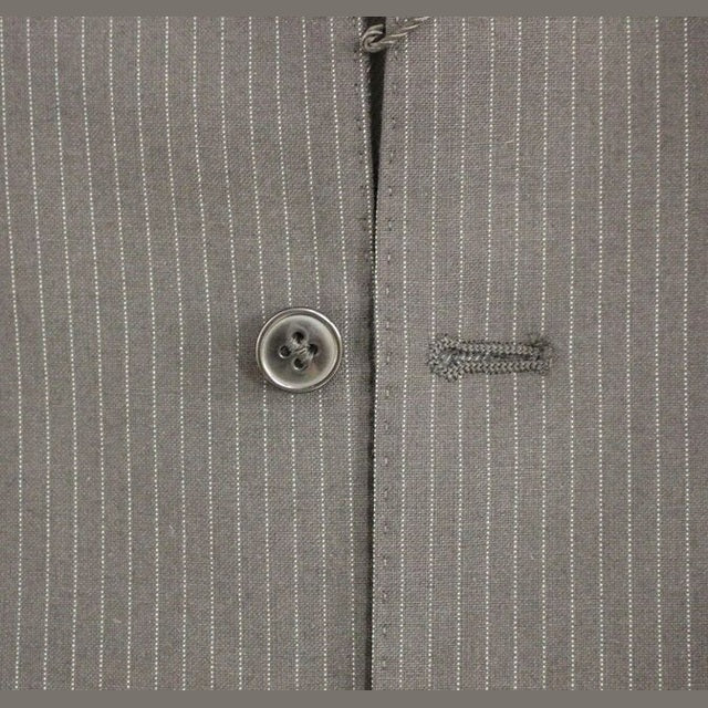 Dolce & Gabbana Black Striped Wool Single Breasted Vest