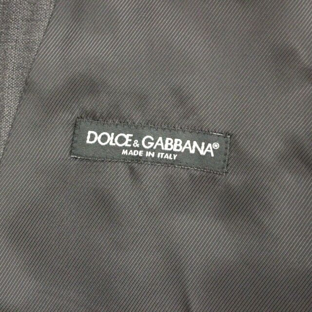 Dolce & Gabbana Gray Striped Wool Single Breasted Vest