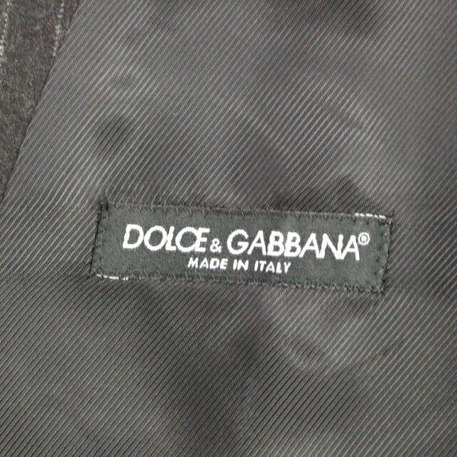 Dolce & Gabbana Gray Striped Wool Logo Vest Gilet Vests
