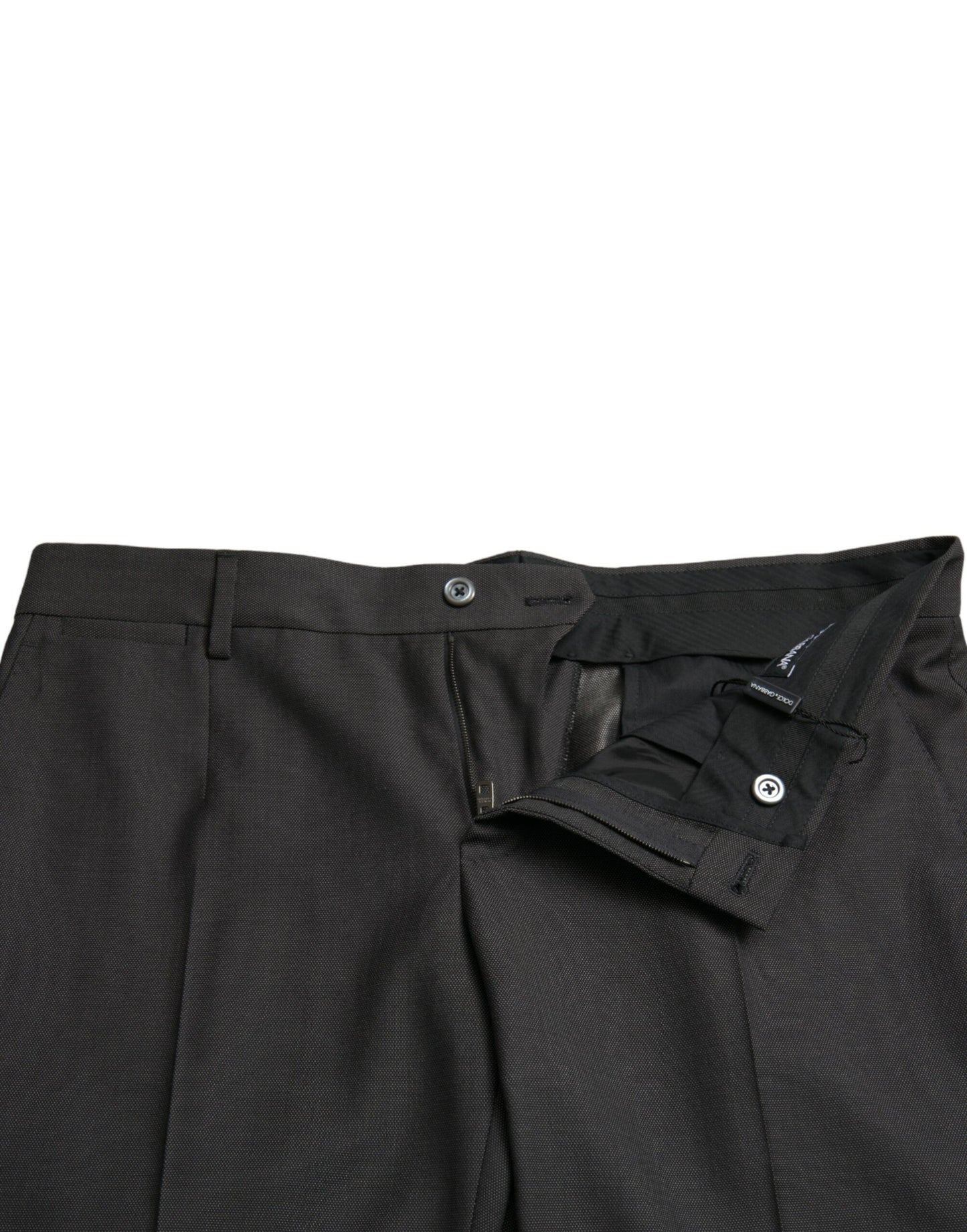 Dolce & Gabbana Dark Gray Stretch Slim Formal Pants Dolce & Gabbana