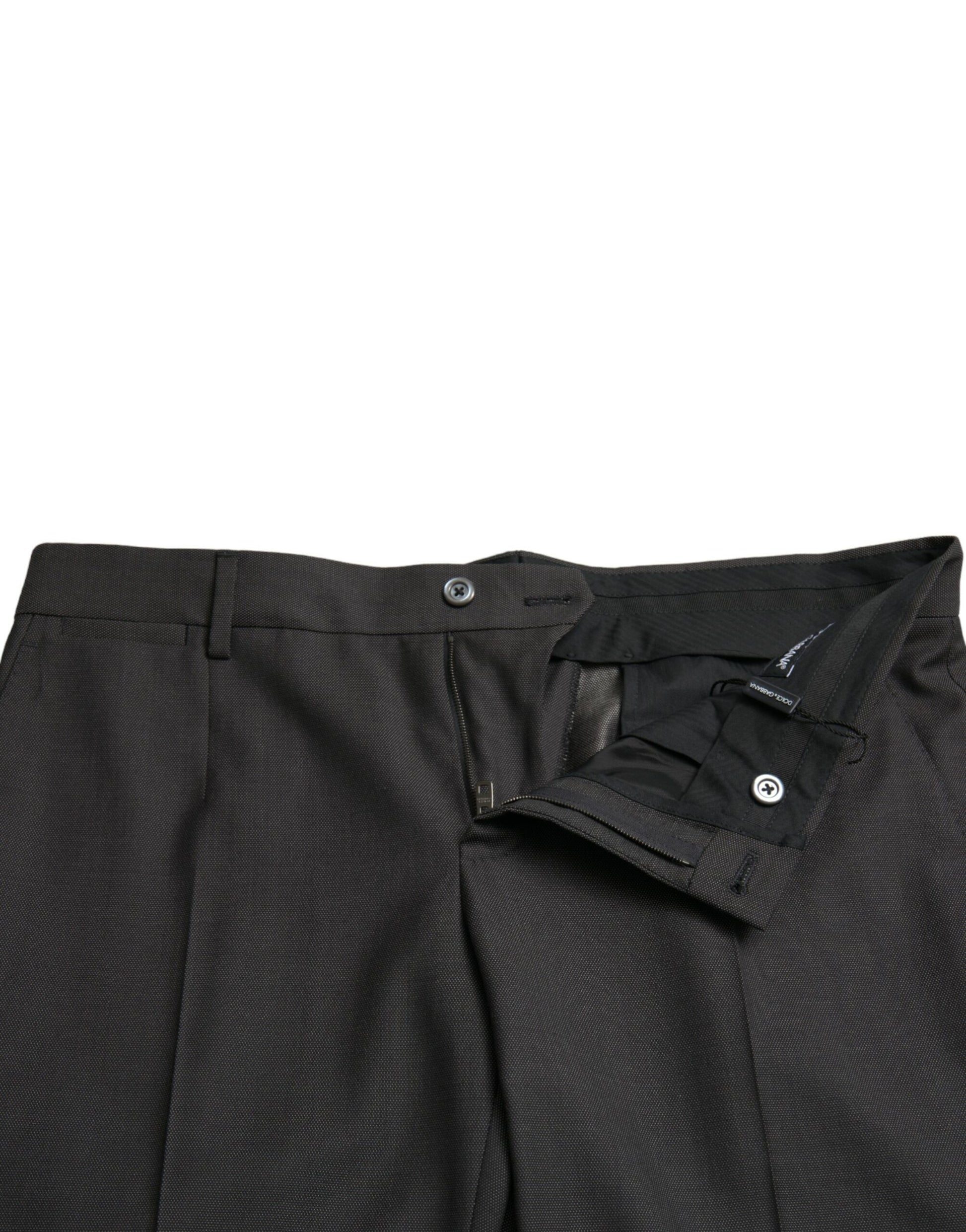 Dolce & Gabbana Dark Gray Stretch Slim Formal Pants Dolce & Gabbana