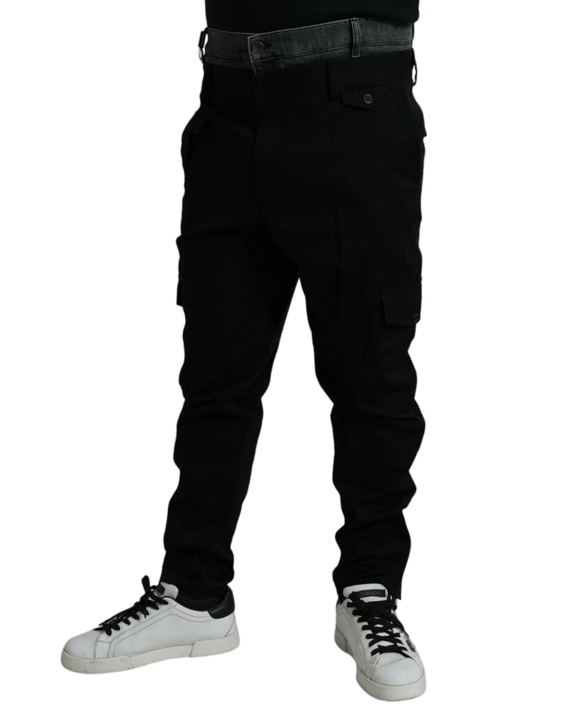 Dolce & Gabbana Black Gray slim Cotton Denim Jeans Dolce & Gabbana