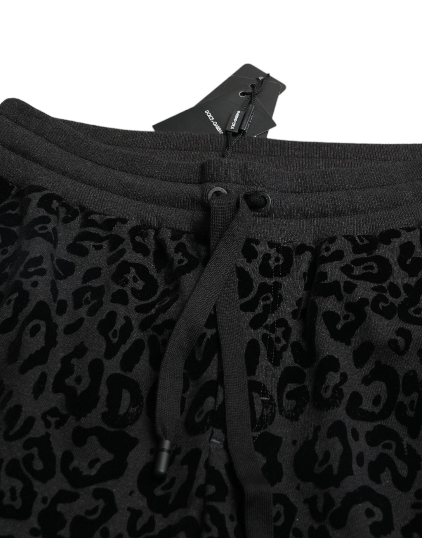 Dolce & Gabbana Black Leopard Cotton Slim Fit Jogger Pants Dolce & Gabbana
