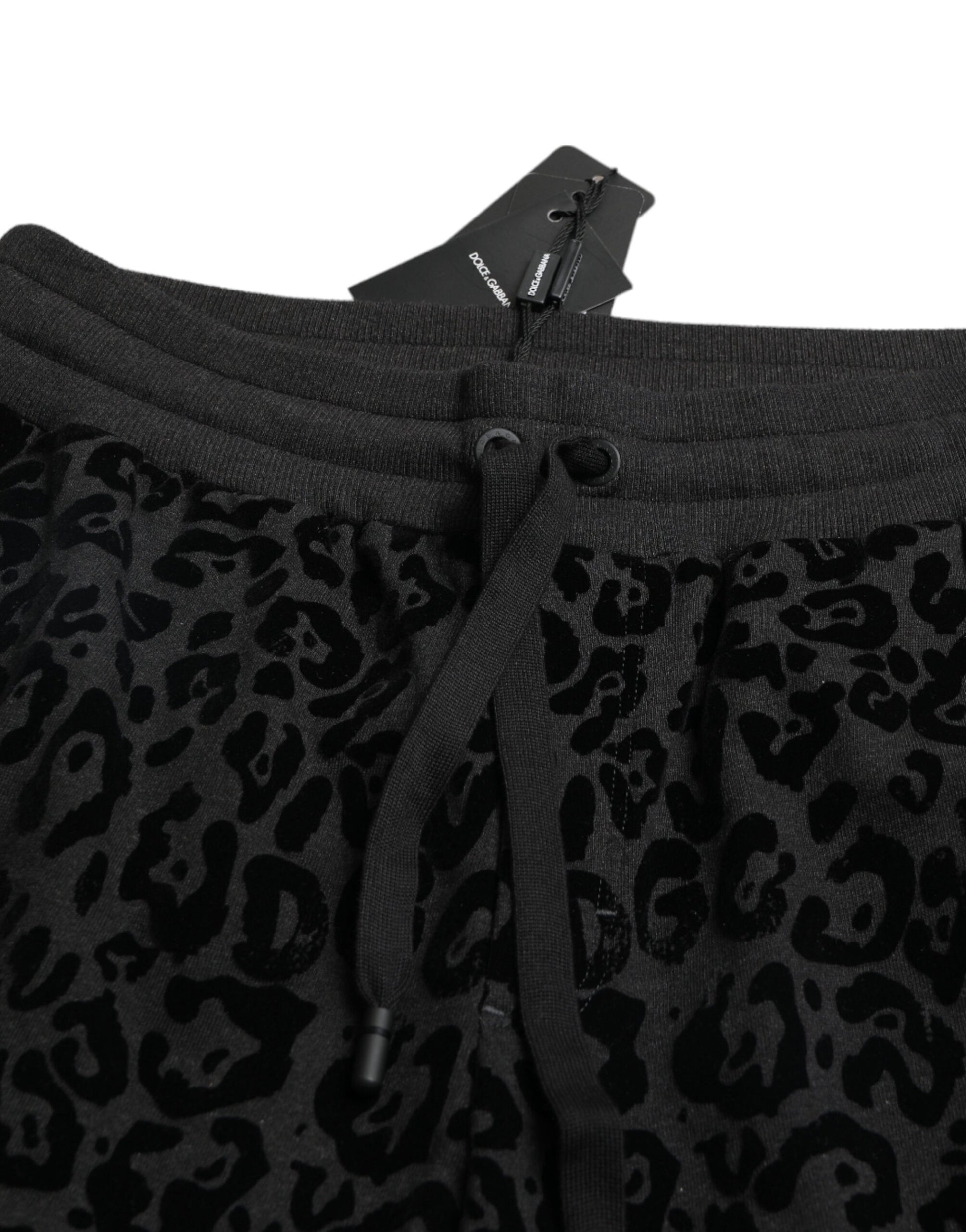 Dolce & Gabbana Black Leopard Cotton Slim Fit Jogger Pants Dolce & Gabbana