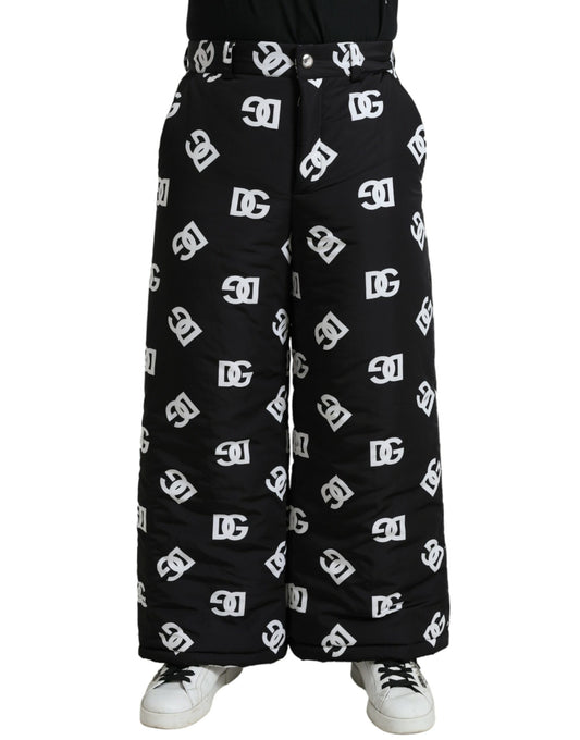 Dolce & Gabbana Black Logo DG Print Wide Leg Pants Dolce & Gabbana