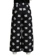 Dolce & Gabbana Black Logo DG Print Wide Leg Pants Dolce & Gabbana