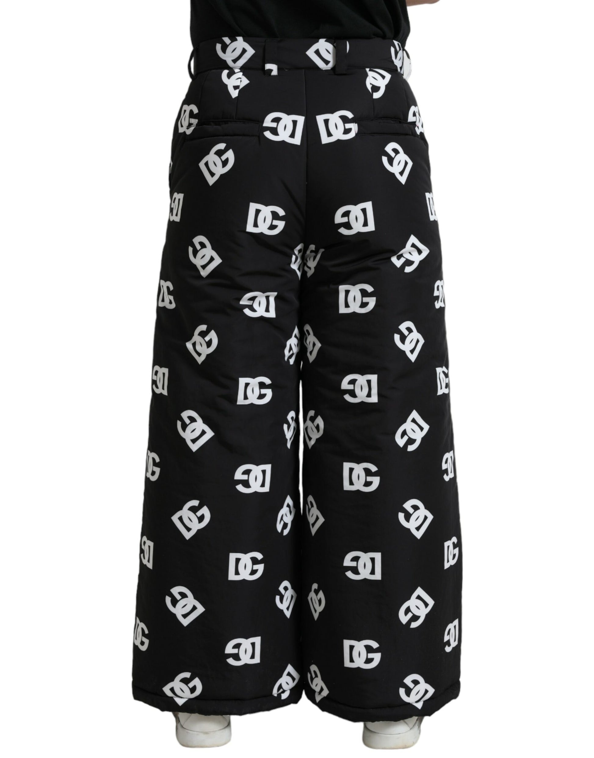 Dolce & Gabbana Black Logo DG Print Wide Leg Pants Dolce & Gabbana
