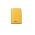 Yellow calfskin men's wallet by Cerruti 1881 with multiple card slots and a sleek, elegant design.