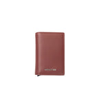 Cerruti 1881 red calfskin men's wallet with multiple card slots and sleek design, displayed on a neutral background.