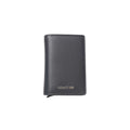 Cerruti 1881 blue calfskin men's wallet with multiple card slots and sleek design, displayed on a white background.